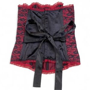 Elegant Black and Red Lace Corset